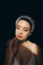 Bridal Headband with rhinestones, pearls and stones exclusive handmade.