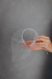 French Netting Birdcage Veil on a Headband