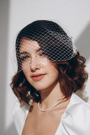 Birdcage veil with on the two little combs. Hat veil for party or wedding.