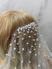 Bridal Veil Embellished with Pearls.