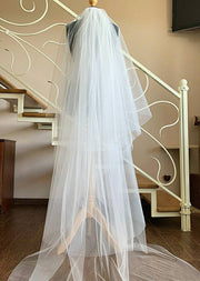 Wedding Veil 3-tiers floor-length, blusher veil, flowing veil.