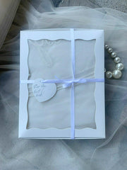 Wedding veil with a scattering pearls.