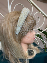 Birdcage Veil on Headband with Pearls