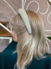 Birdcage Veil on Headband with Pearls