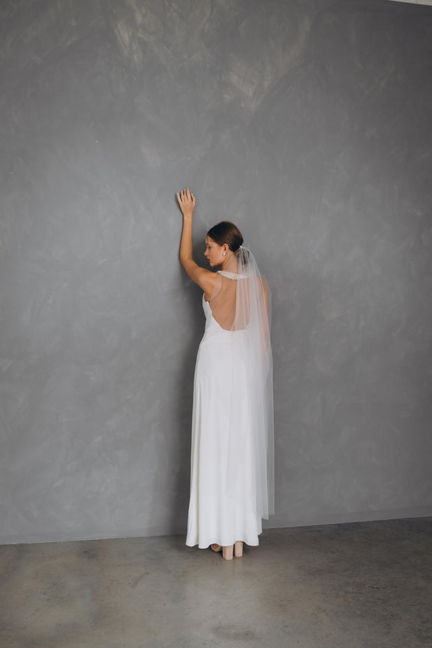 One Tier Transparent Cut Wedding Veil