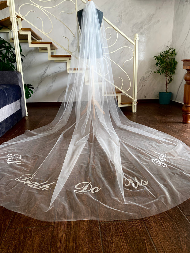 Bespoke Veil, Wedding veil with phrases.