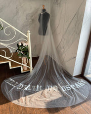 Bespoke Veil, Personalized Wedding veil with phrases.