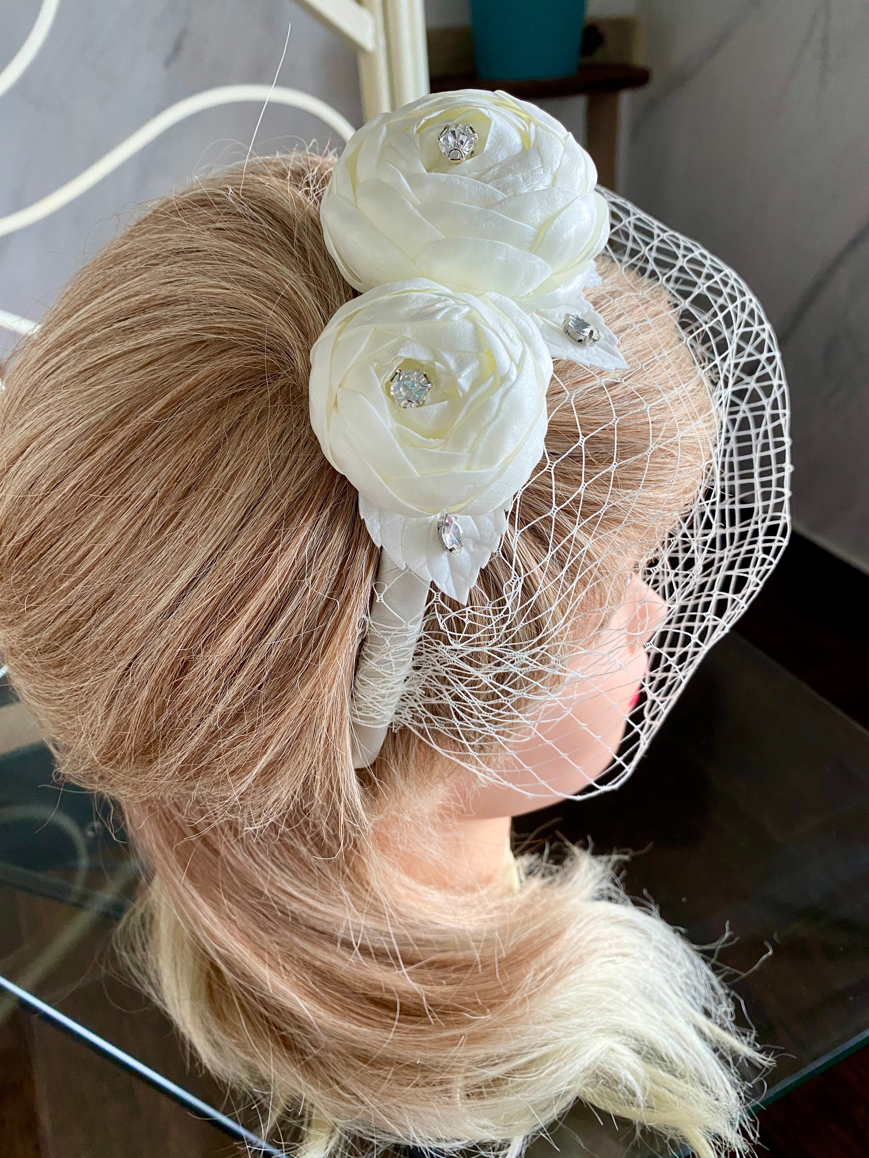 Double Birdcage Veil on a Comb. – by Galinka